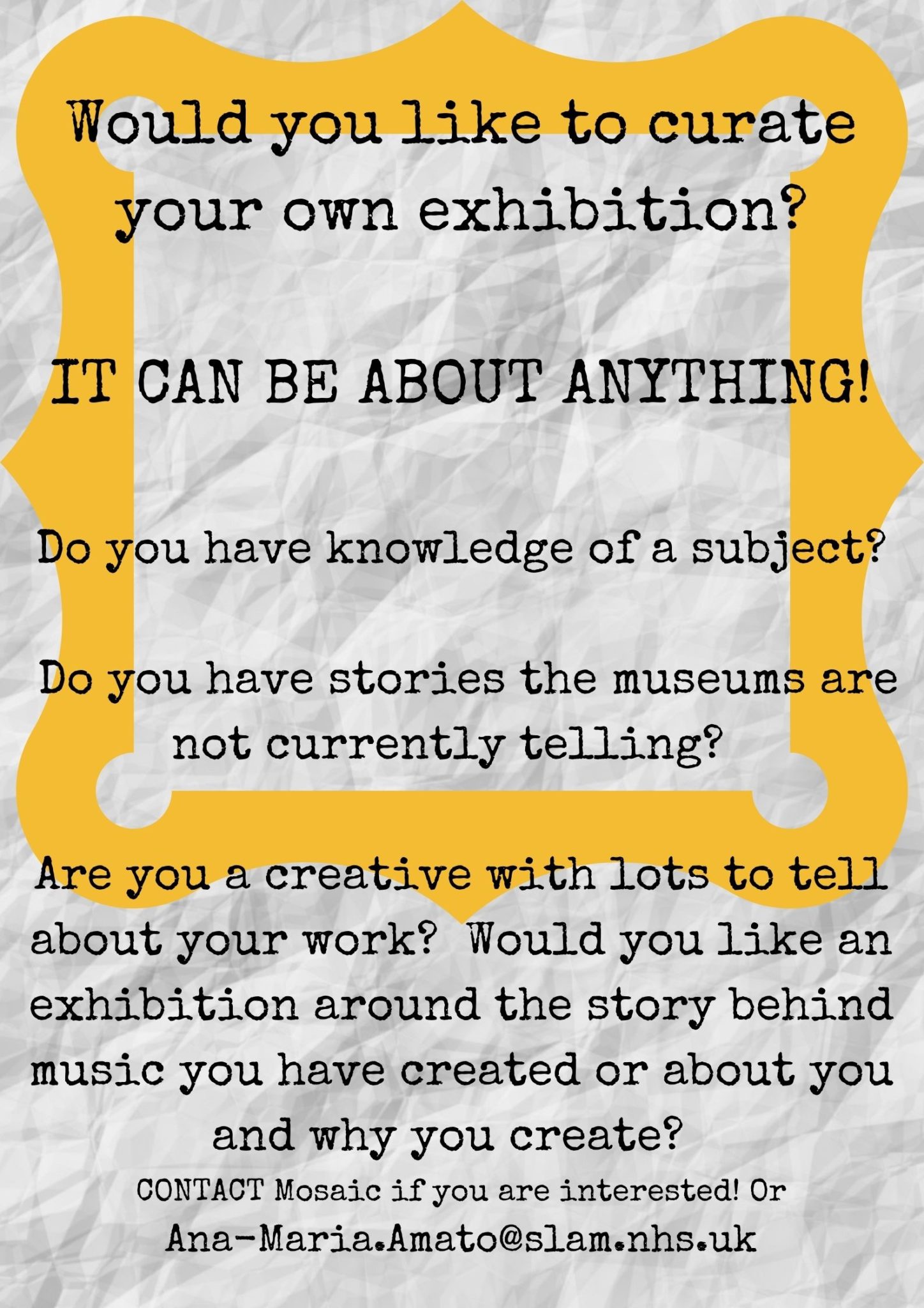 Curate your own exhibition